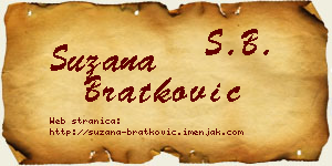 Suzana Bratković vizit kartica